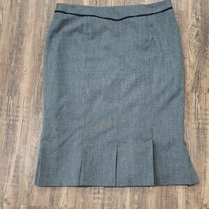 Apostrophe Gray Pleated Pencil Skirt for Work
